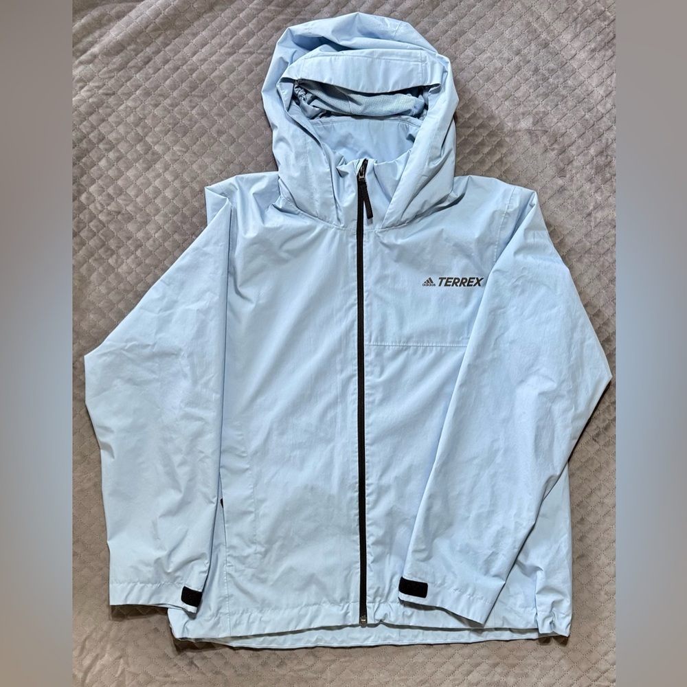 Adidas Terrex Multi RAIN.RDY 2 Layer Women’s Jacket-Blue Dawn-PreOwned-Size XL